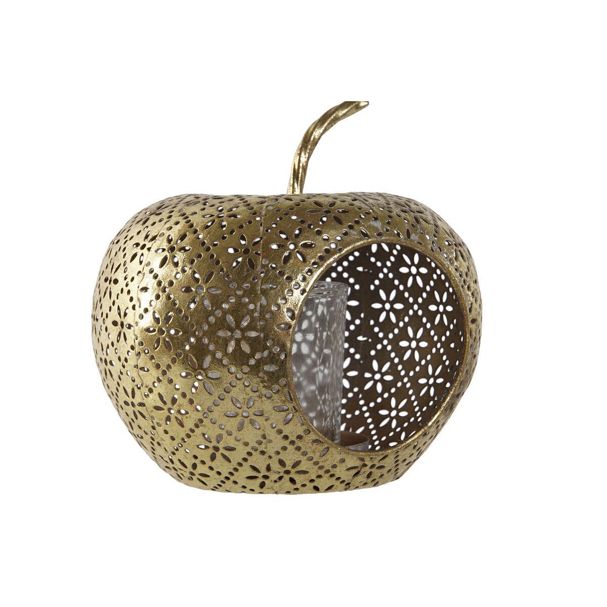 Ljusstakar Home ESPRIT Gyllene Metall Glas 14 x 14 x 13 cm - 3