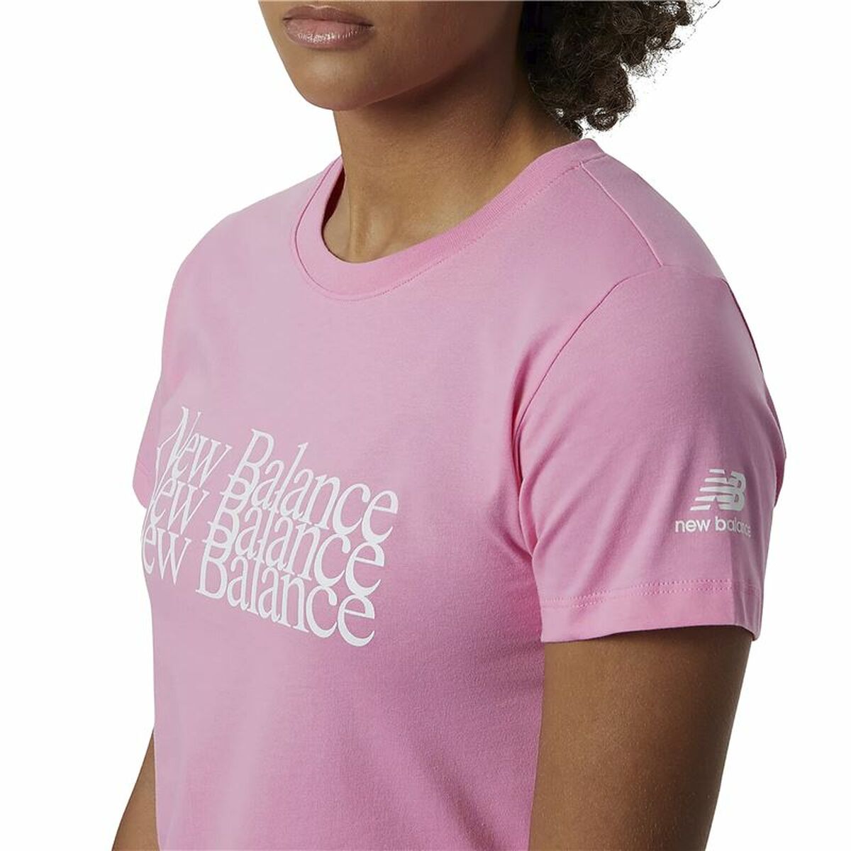 T-shirt med kortärm Dam New Balance Essentials Celebrate Rosa - 4