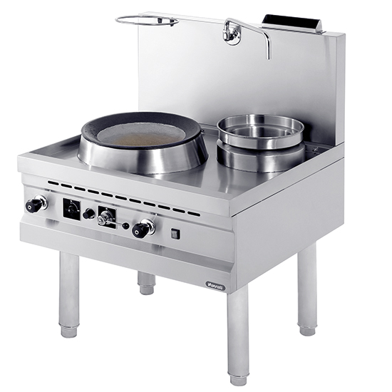 Högpresterande gas wok spis, 1 brännare, 1 soppa brännare