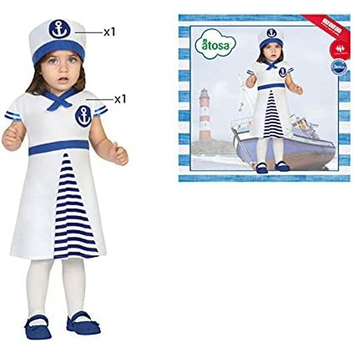 Maskeraddräkt bebis Kvinnlig matros (2 pcs) - 21