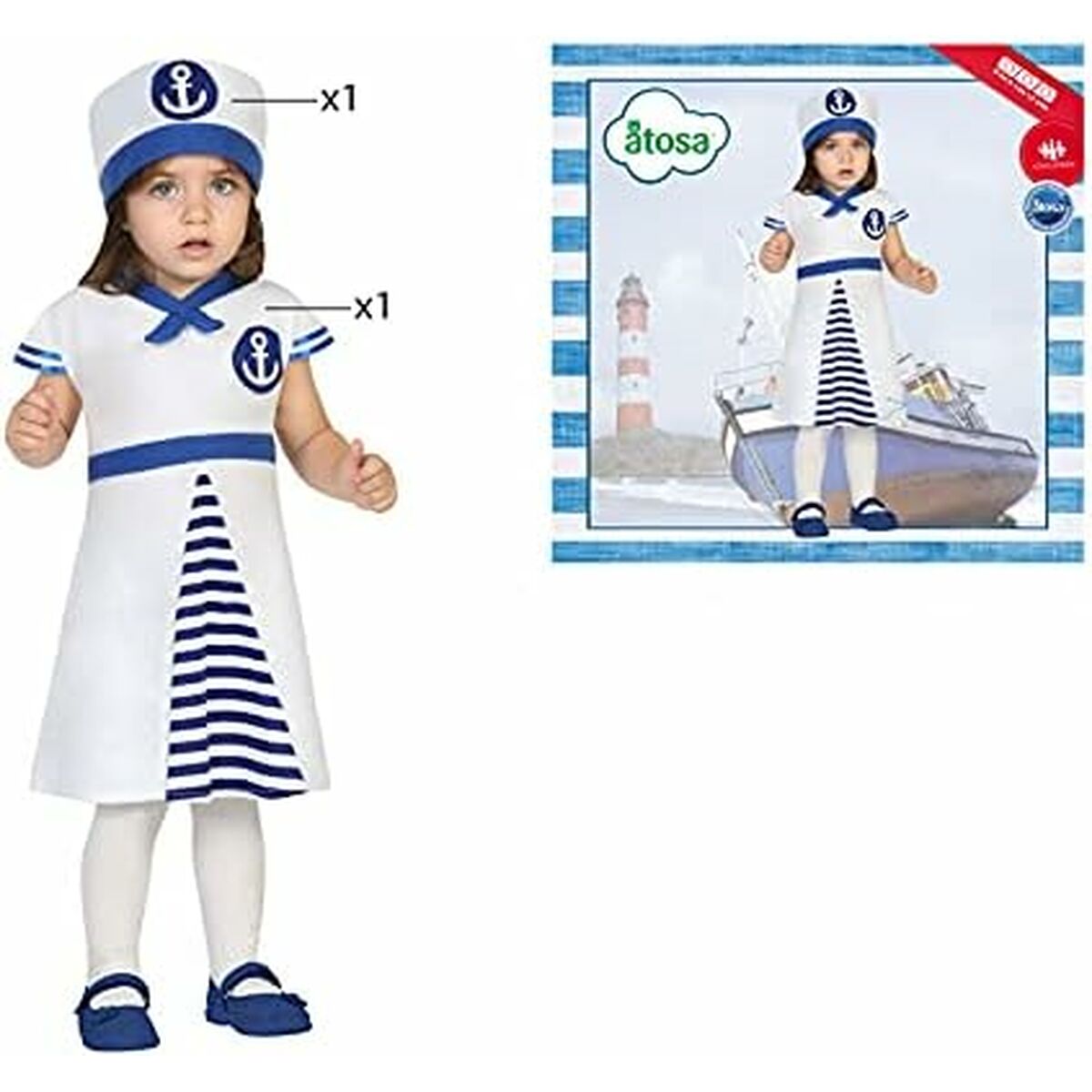 Maskeraddräkt bebis Kvinnlig matros (2 pcs) - 16