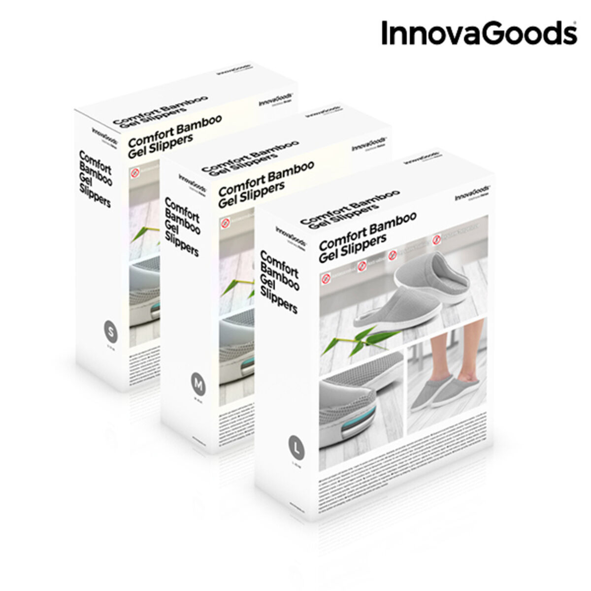 Tofflor med gel Komfort Bamboo InnovaGoods - 7