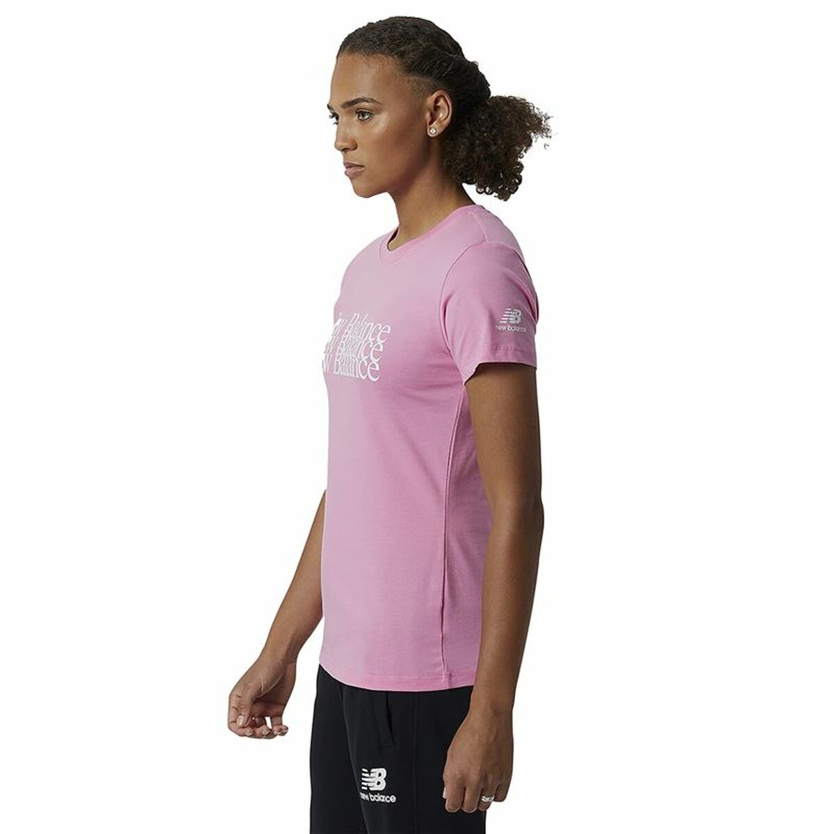 T-shirt med kortärm Dam New Balance Essentials Celebrate Rosa - 3