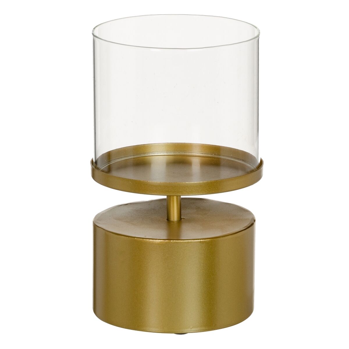 Ljusstakar 15,5 x 15,5 x 25 cm Glas Gyllene Metall