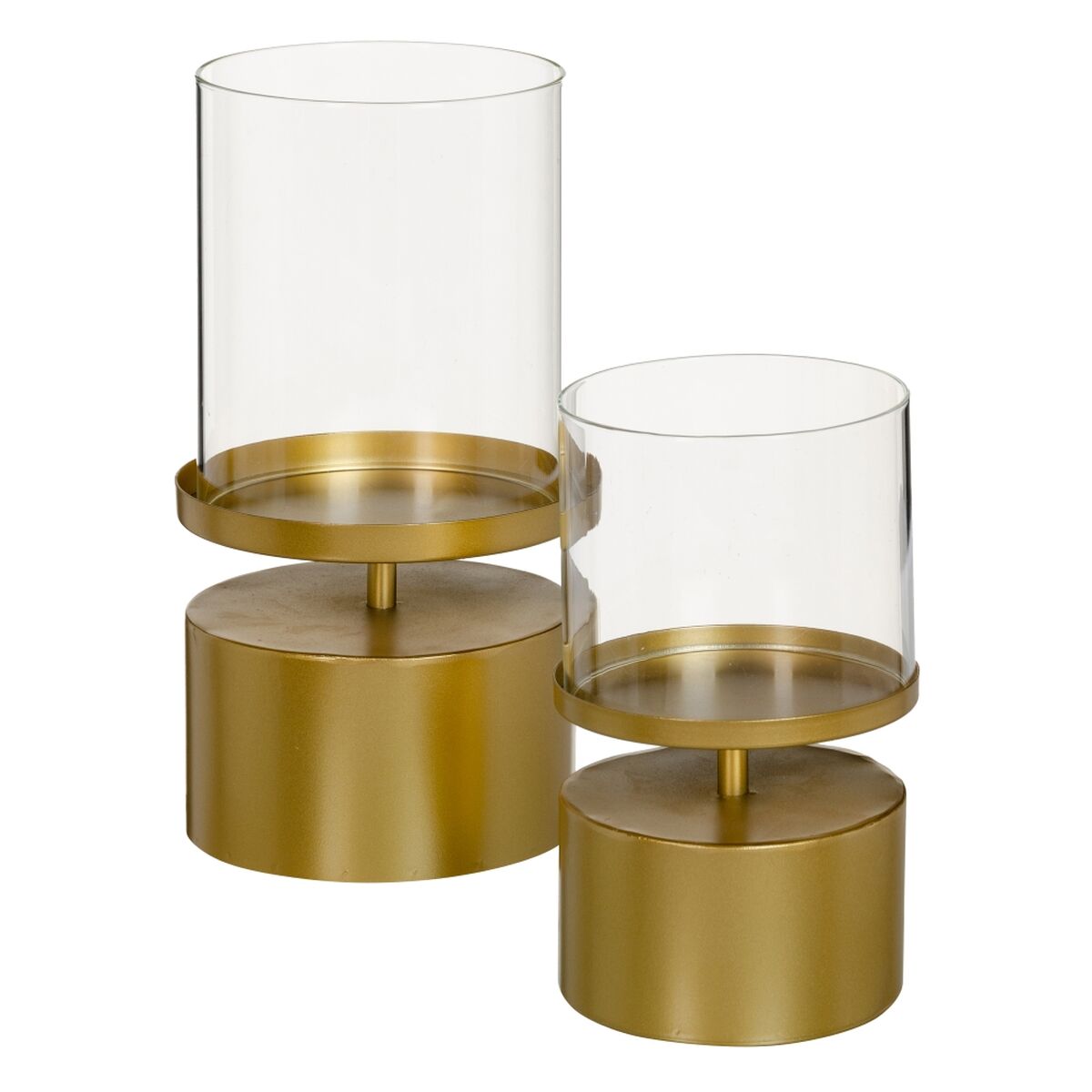 Ljusstakar 15,5 x 15,5 x 25 cm Glas Gyllene Metall - 2
