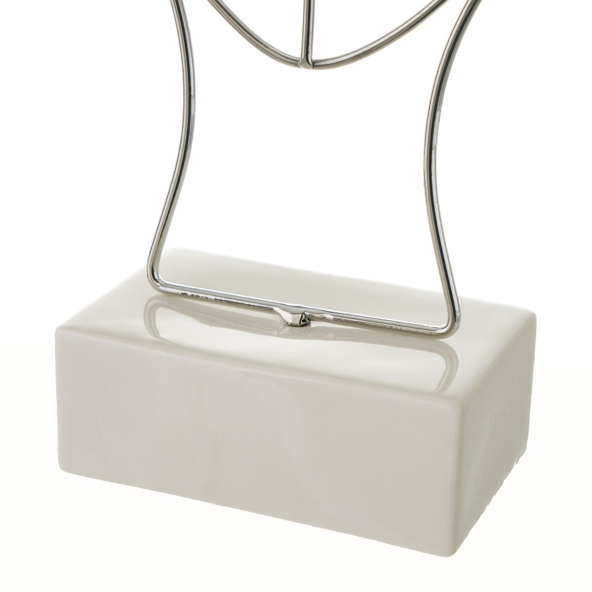 Prydnadsfigur Vit Silvrig Keramik Järn 18,5 x 8 x 34,3 cm - 4