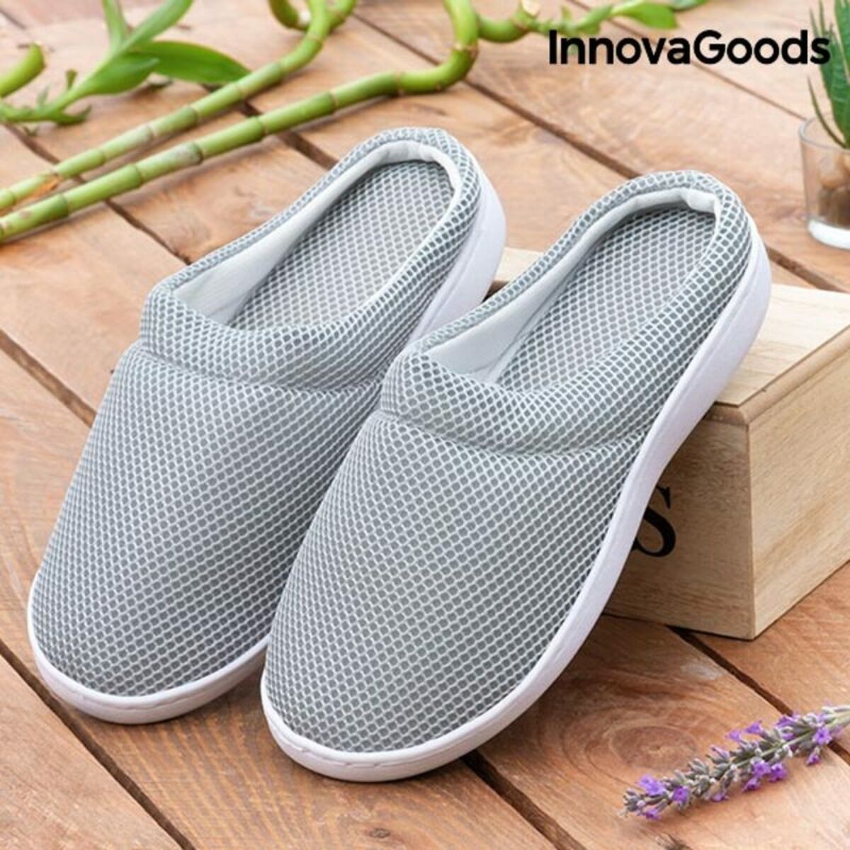 Tofflor med gel Komfort Bamboo InnovaGoods - 3