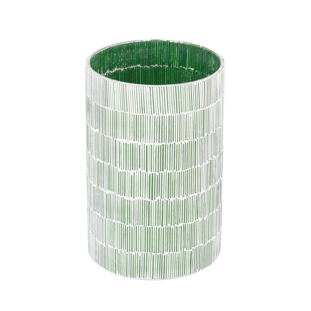 Ljusstakar Grön Glas Cement 13 x 13 x 20 cm