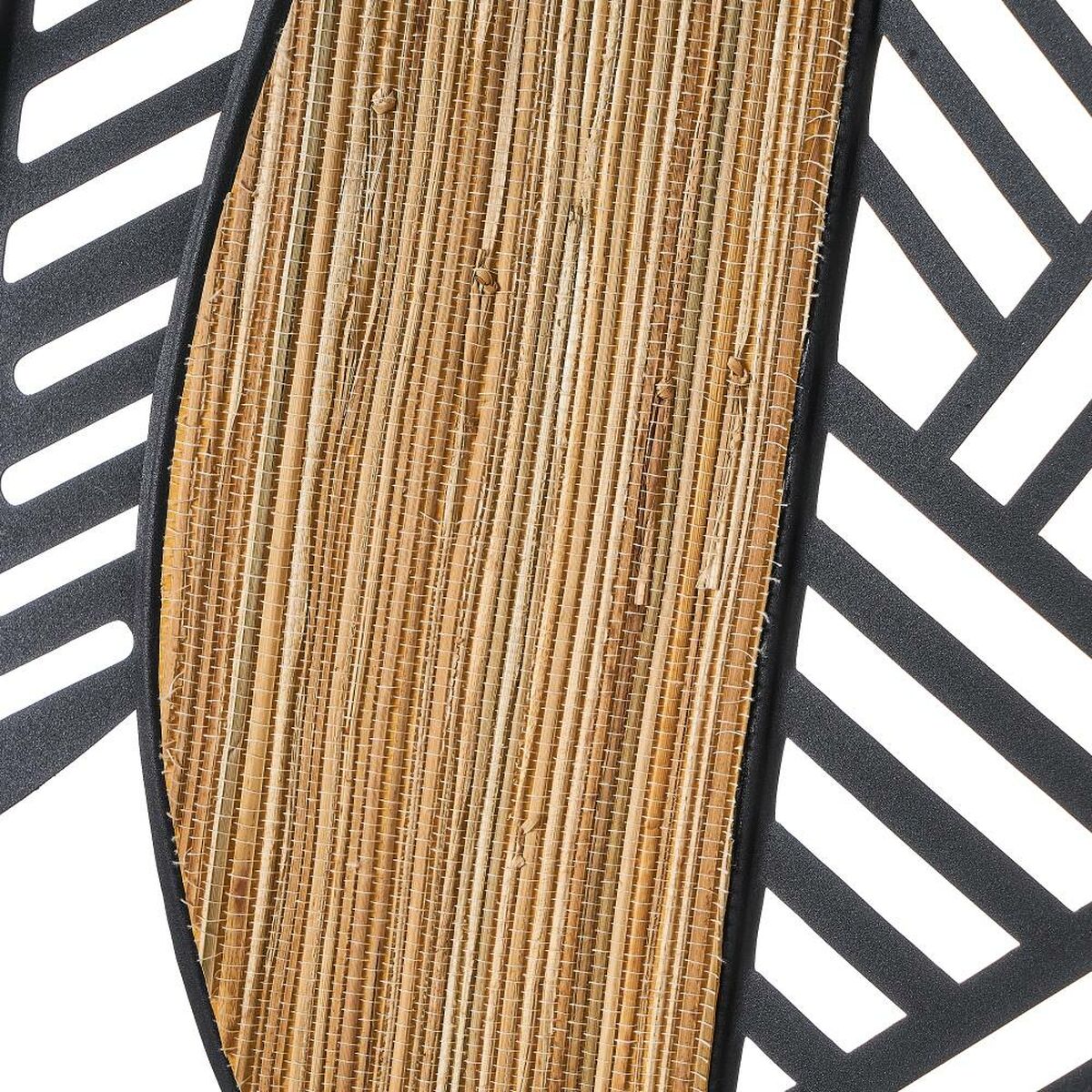 Väggdekoration Svart Naturell Järn Naturliga fibrer 81 x 4,5 x 102 cm - 2