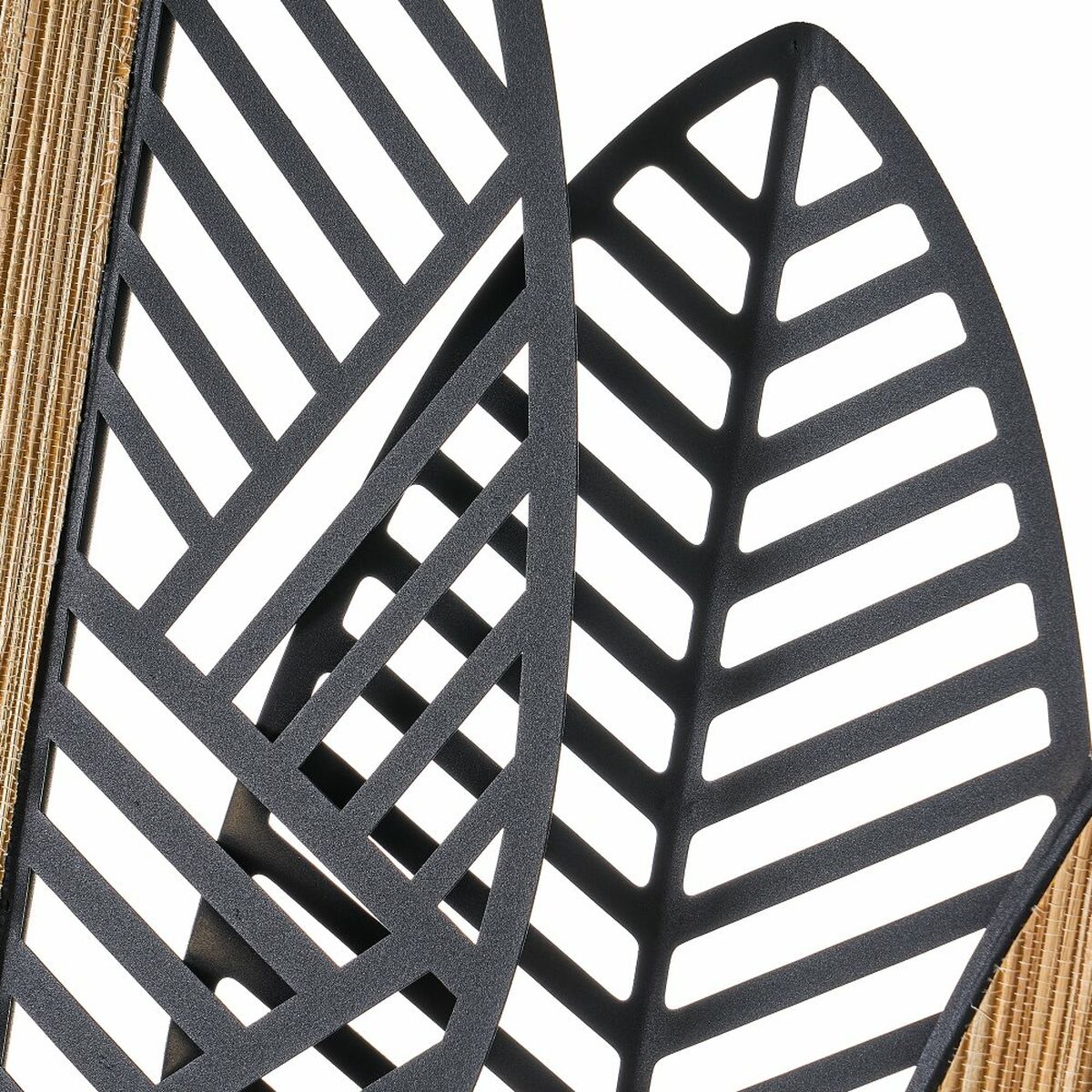 Väggdekoration Svart Naturell Järn Naturliga fibrer 81 x 4,5 x 102 cm - 3