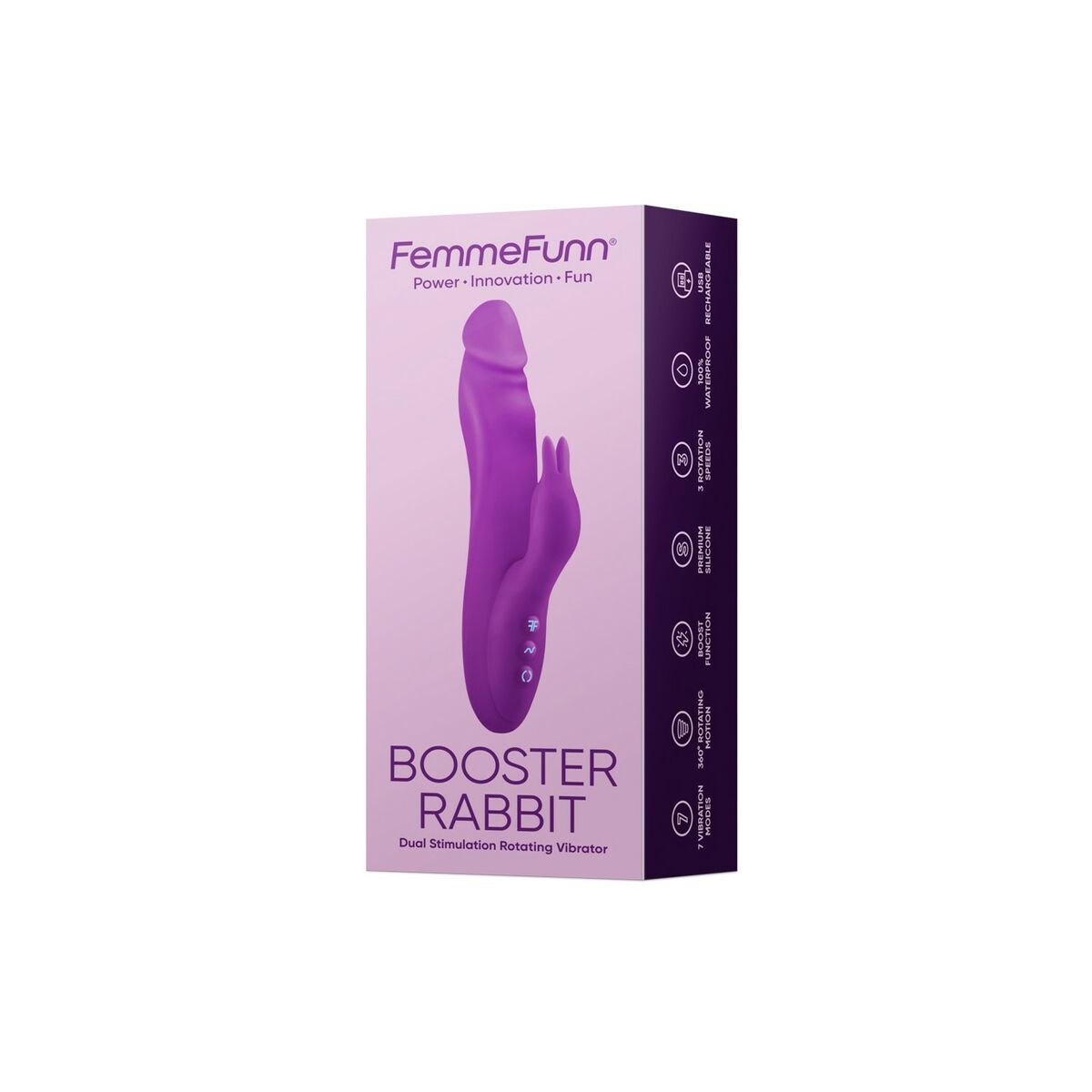 Dubbelvibrator Dual Stimulation Vibe FemmeFunn Booster Rabbit Purpur - 5