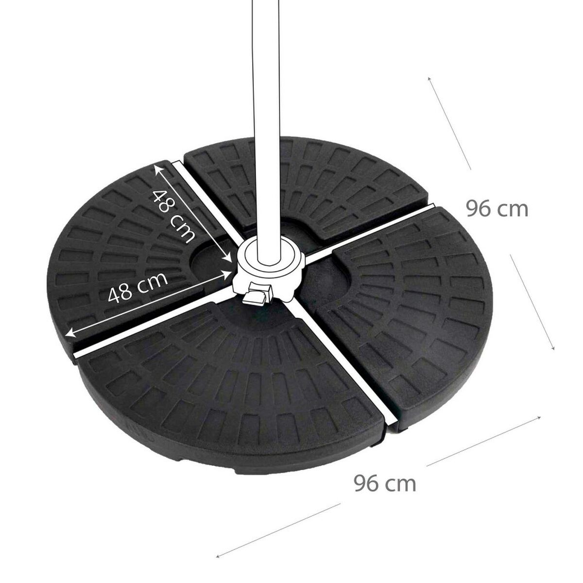 Parasollfot Aktive 48 x 7,5 x 48 cm Plast - 9