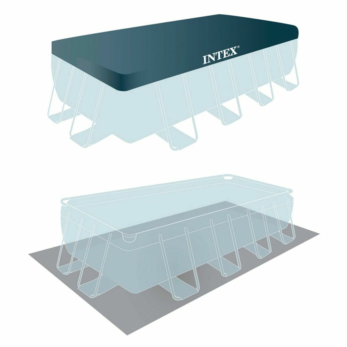 flyttbar pool Intex Prism Frame 488 x 244 x 107 cm 10.874 l Grå - 3