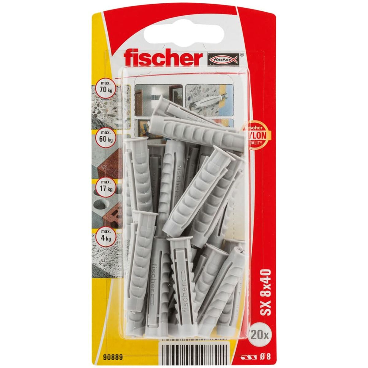 Dobbar Fischer SX 90889 Nylon 8 x 40 mm (20 antal) - 2