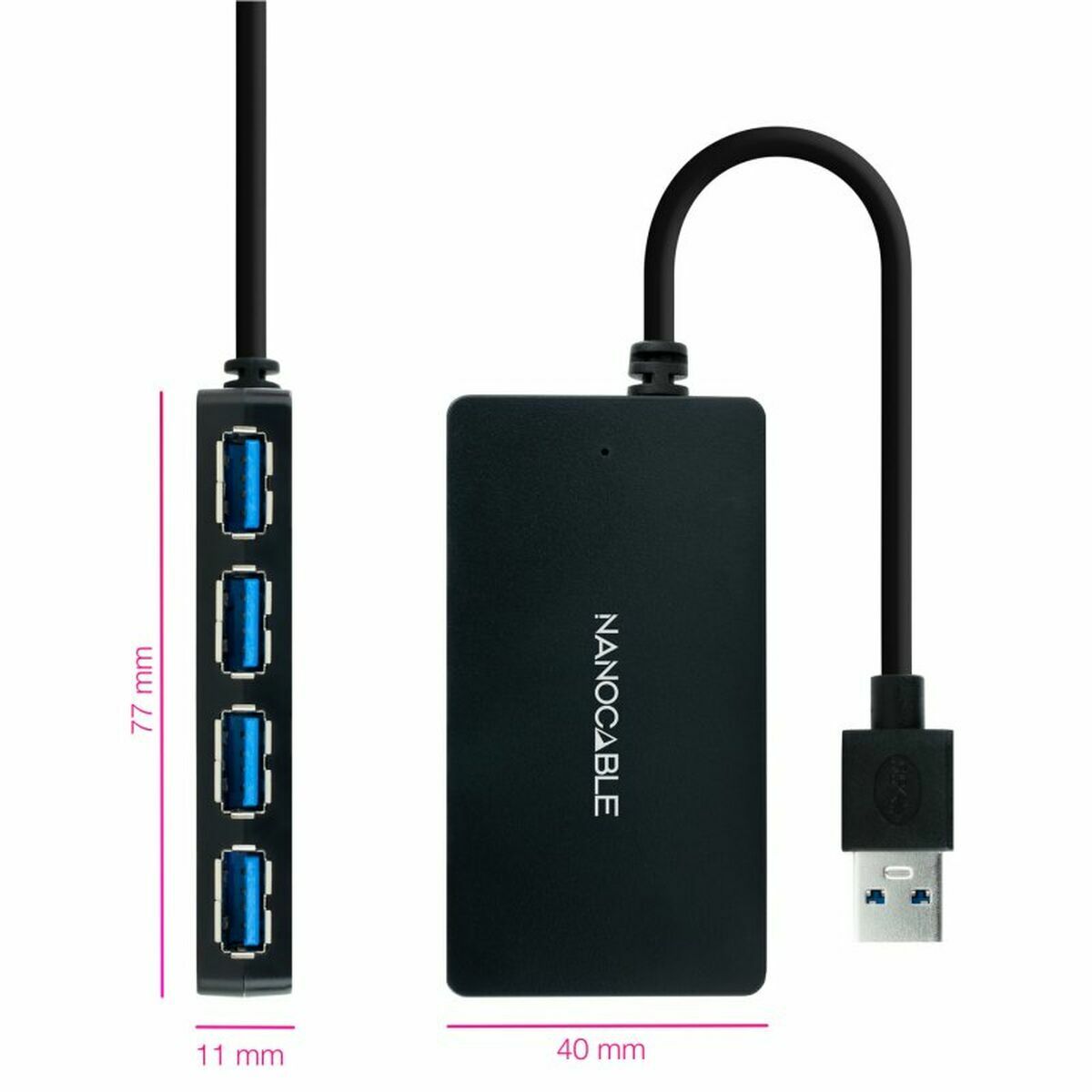 USB-HUB NANOCABLE 10.16.4403 Svart - 2