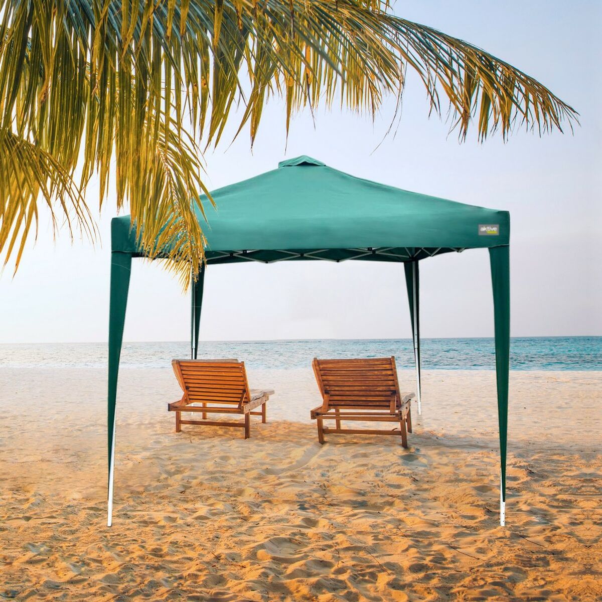 Gazebo Aktive 300 x 250 x 300 cm Tyg Stål Grön - 2