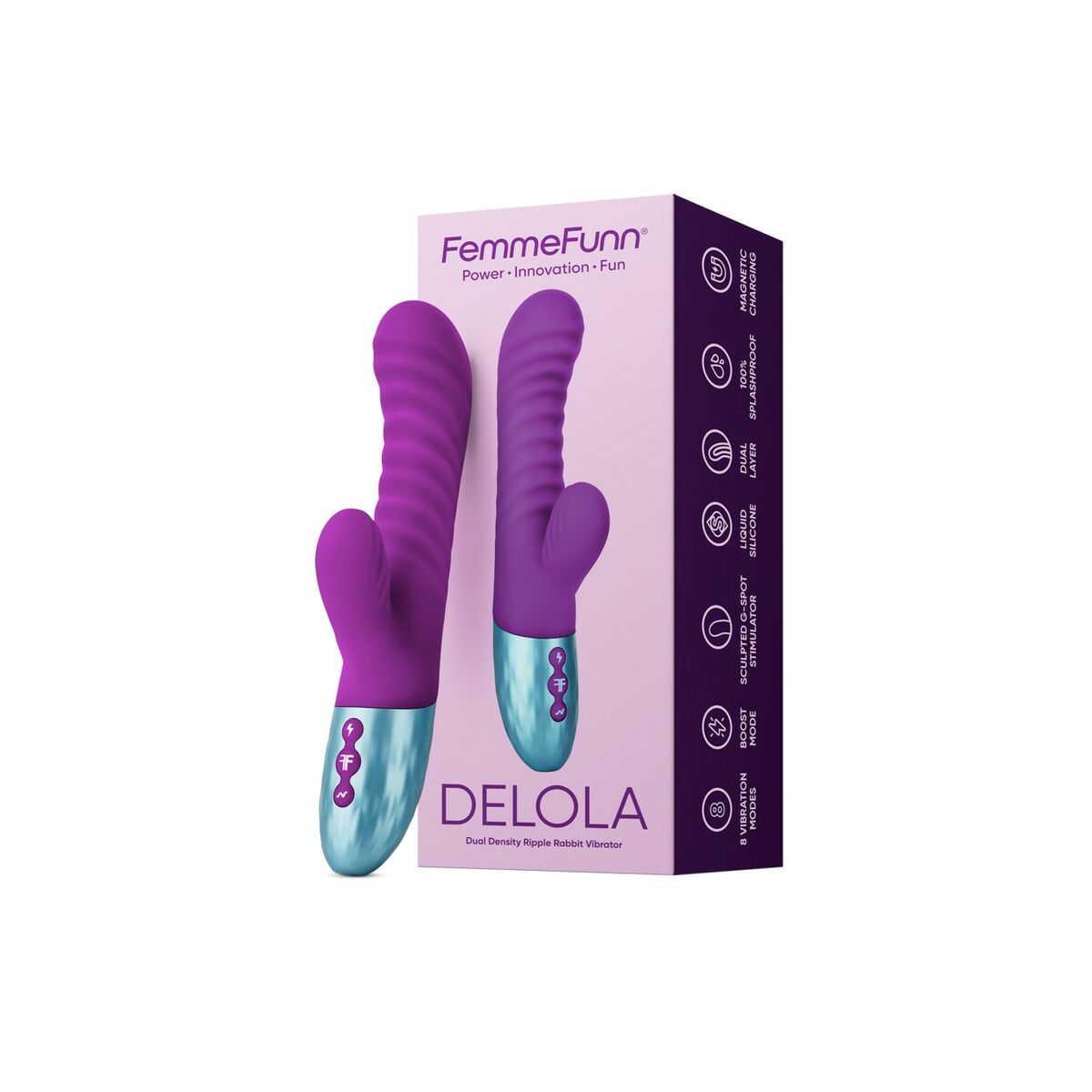 Dubbelvibrator Dual Stimulation Vibe FemmeFunn Delola Purpur - 2