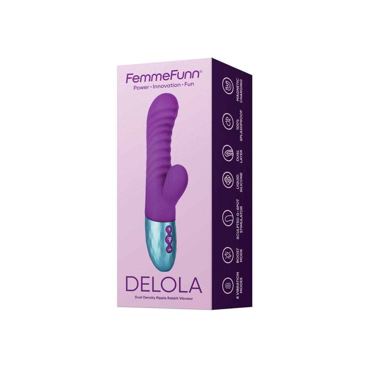 Dubbelvibrator Dual Stimulation Vibe FemmeFunn Delola Purpur - 7