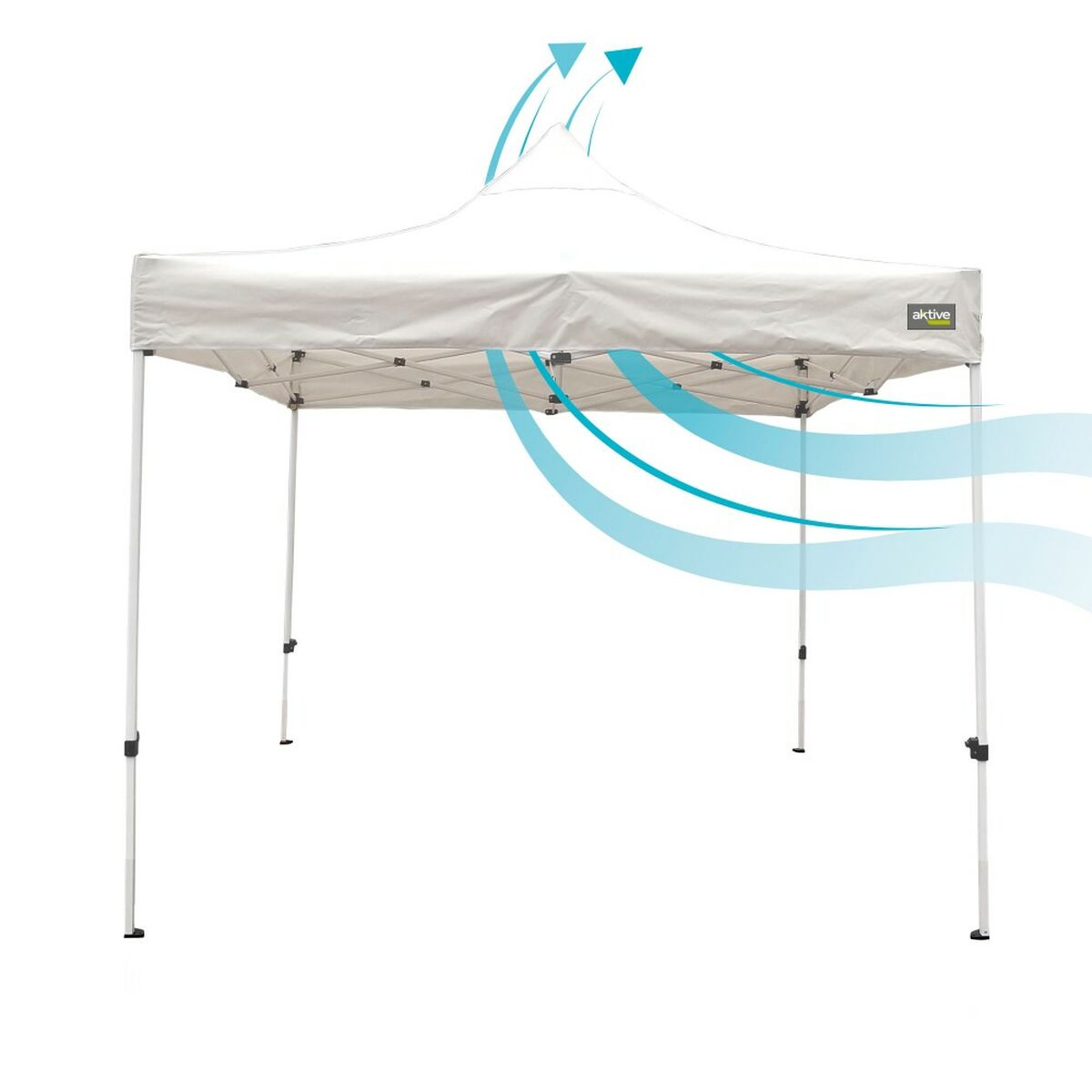 Gazebo Aktive Hopfällbar Justerbar höjd Stål Polyester 420D Oxford Vit 300 x 320 x 300 cm - 2