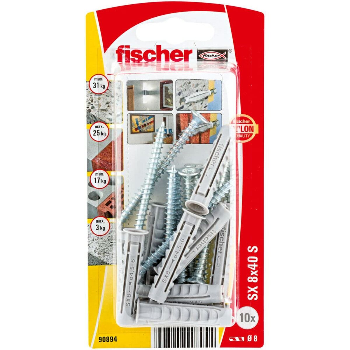 Pluggar och skruv Fischer (10 antal) - 8