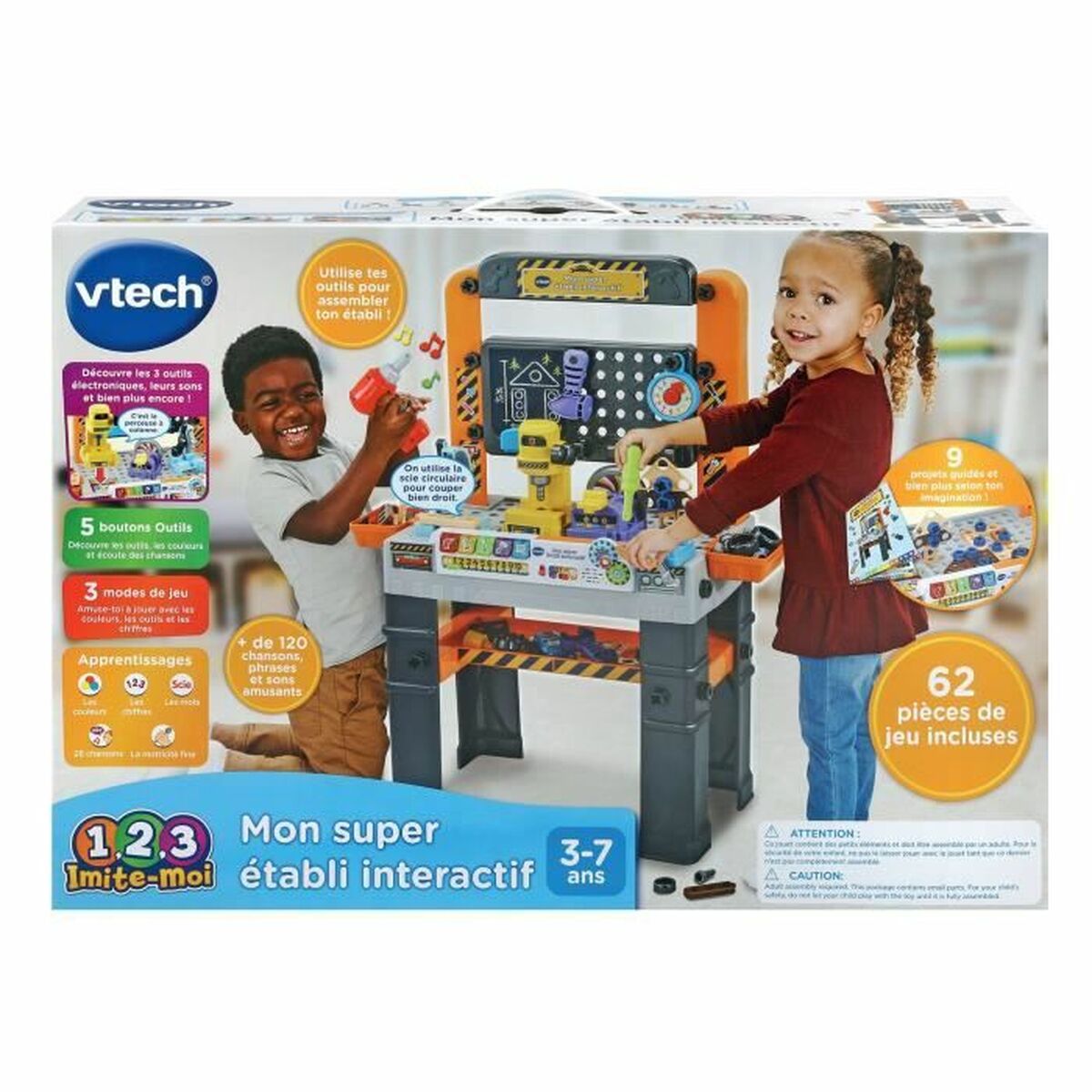 Verktygssats för barn Vtech Mon super établi interactif 62 Delar - 7
