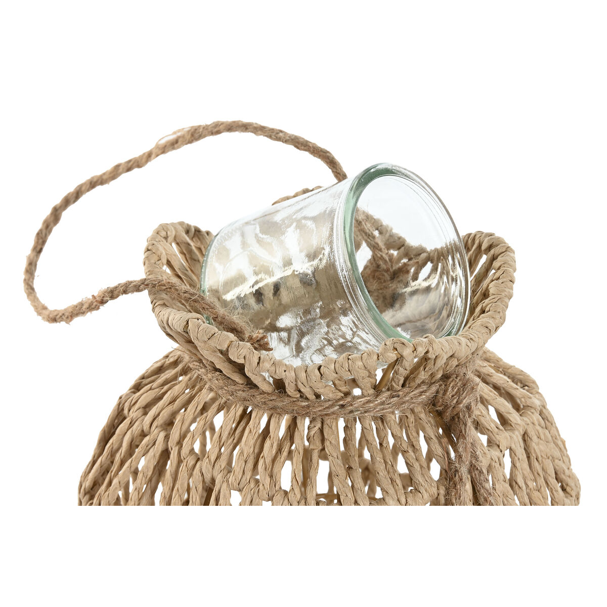 Ljusstakar Home ESPRIT Naturell Metall Snöre 15 x 15 x 20 cm - 3