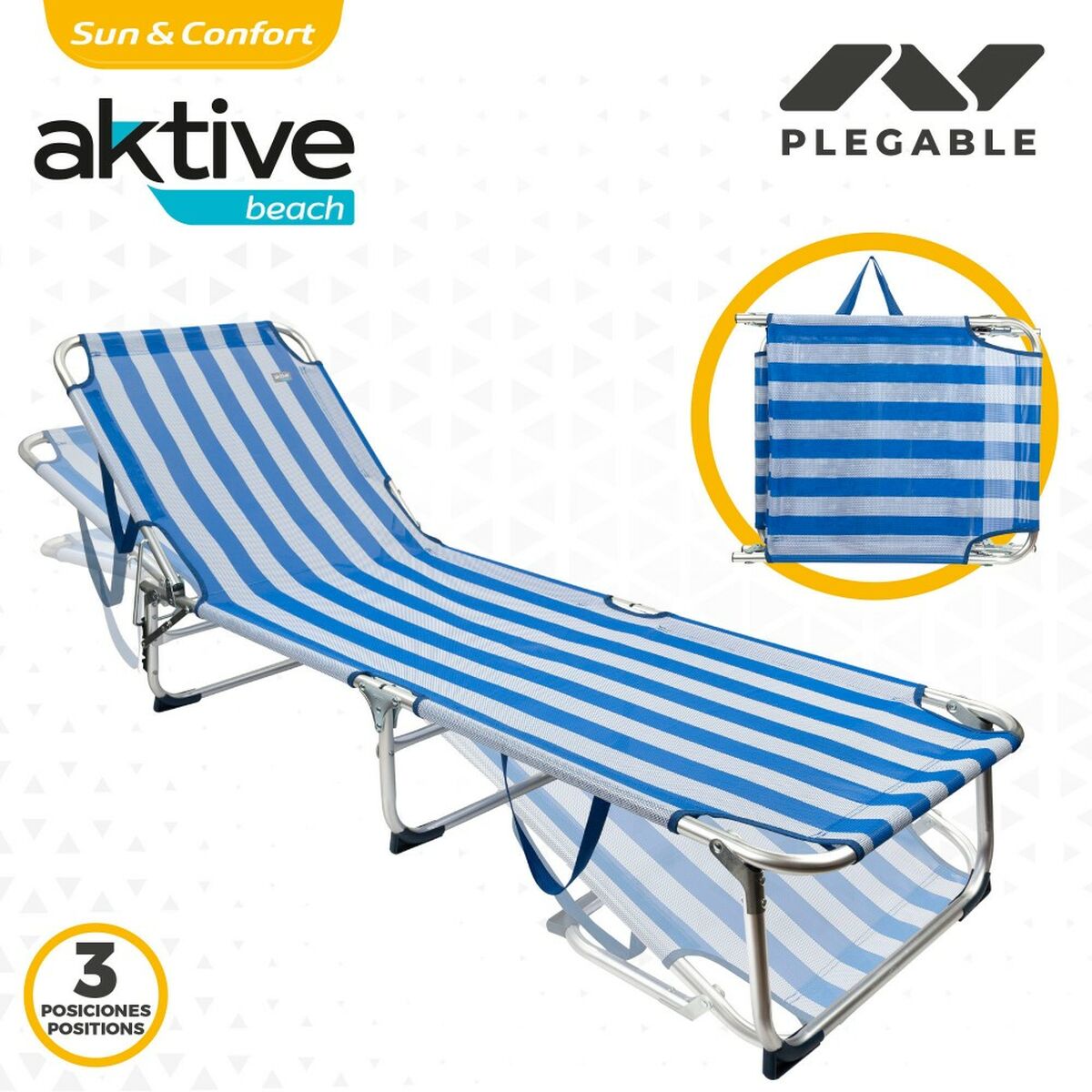 Strandsolstol Aktive 188 x 30 x 58 cm - 9