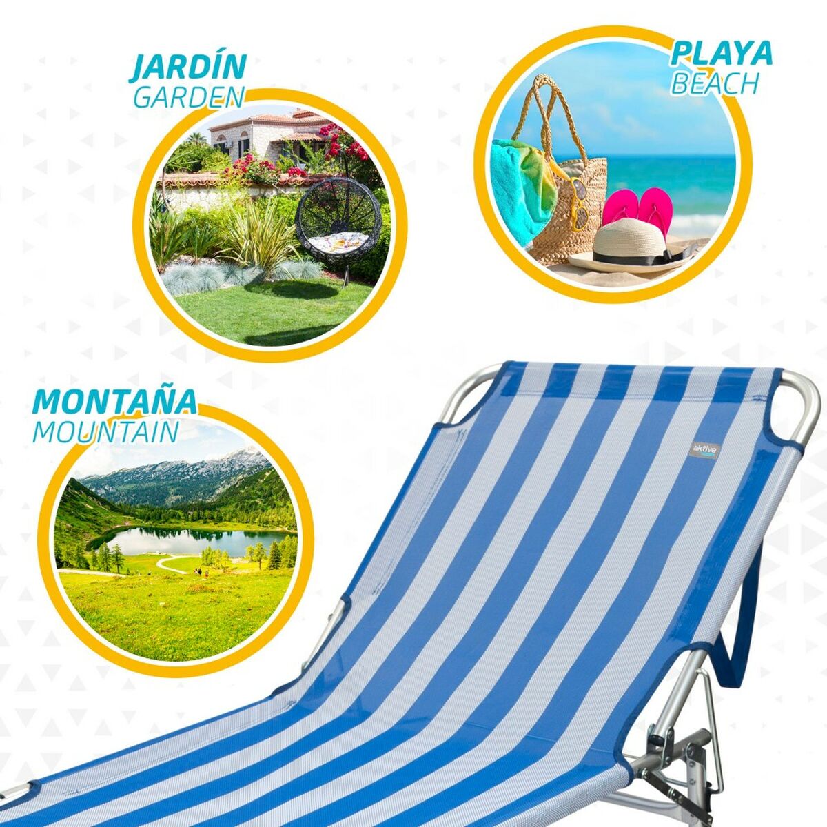 Strandsolstol Aktive 188 x 30 x 58 cm - 11