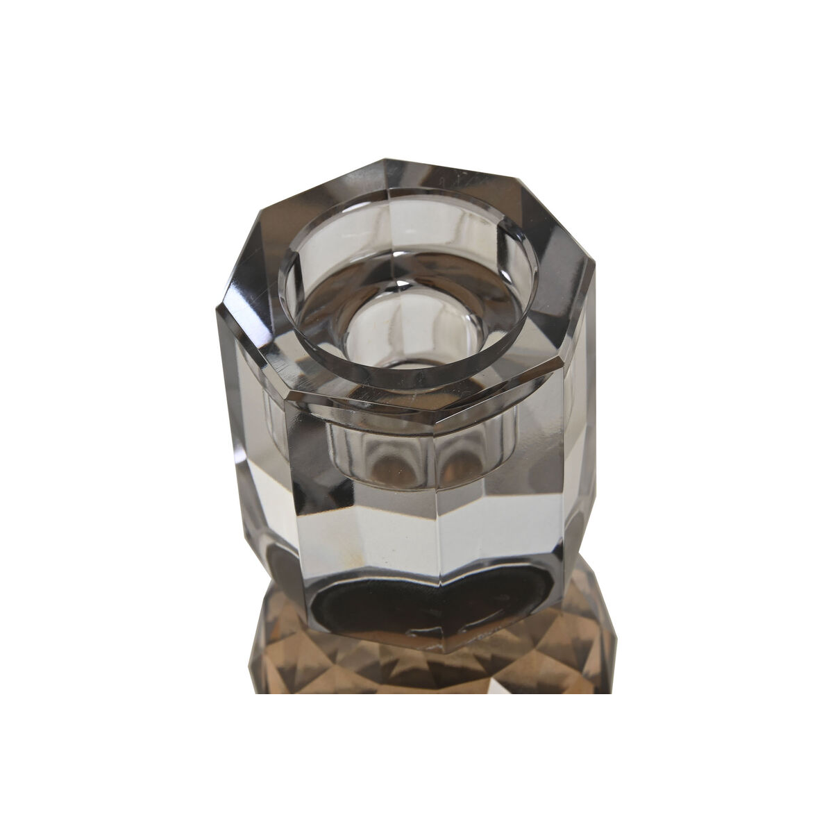 Ljusstakar Home ESPRIT Gul Grå Glas 7 x 7 x 20 cm - 3