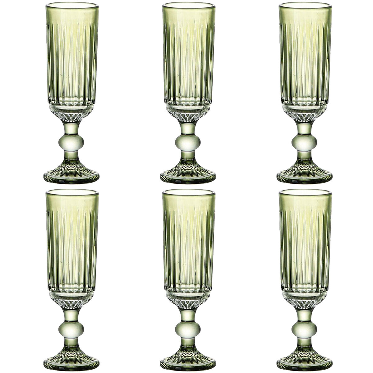 Glasset Home ESPRIT Grön Glas 6 x 6 x 18,4 cm (6 antal)