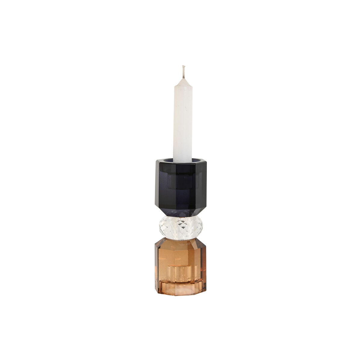 Ljusstakar Home ESPRIT Grå Ambra Glas 5,5 X 5,5 X 14,7 cm - 3