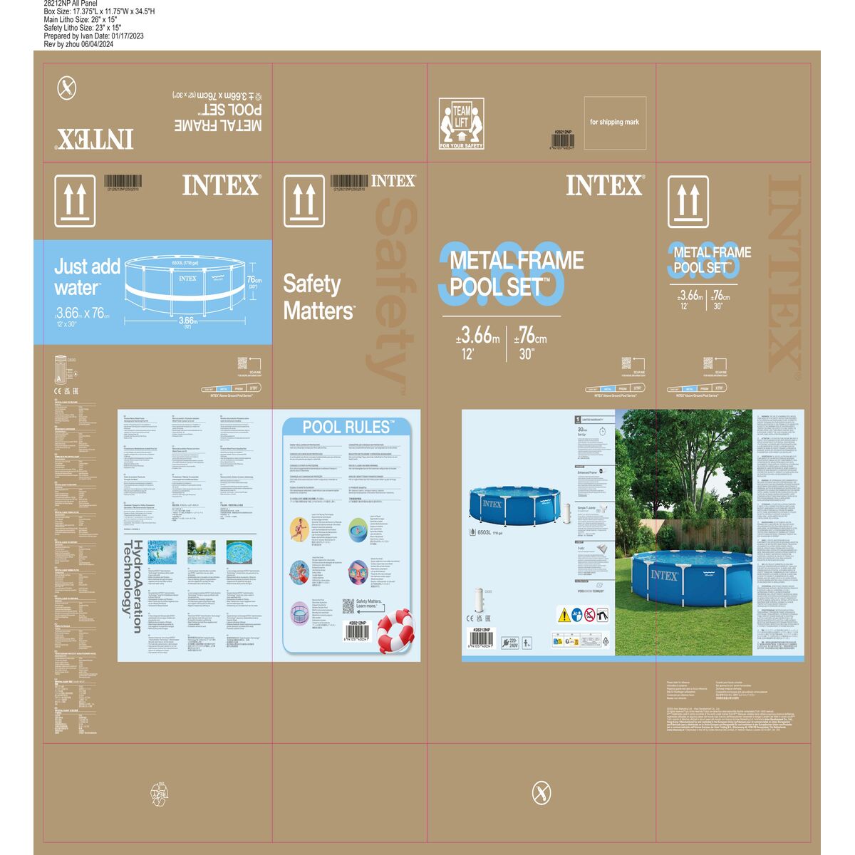 flyttbar pool Intex 366 x 76 x 366 cm 6503 L - 7