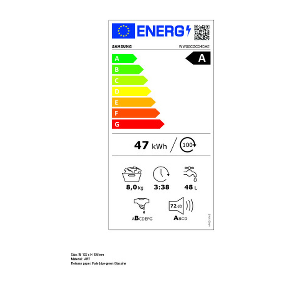 Tvättmaskin Samsung WW80CGC04DAEEC 60 cm 1400 rpm 8 kg - 2