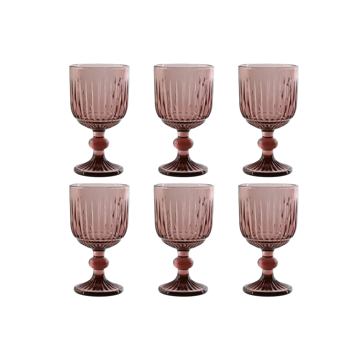 Glasset Home ESPRIT Rosa Glas 8 x 8 x 14,5 cm (6 antal)