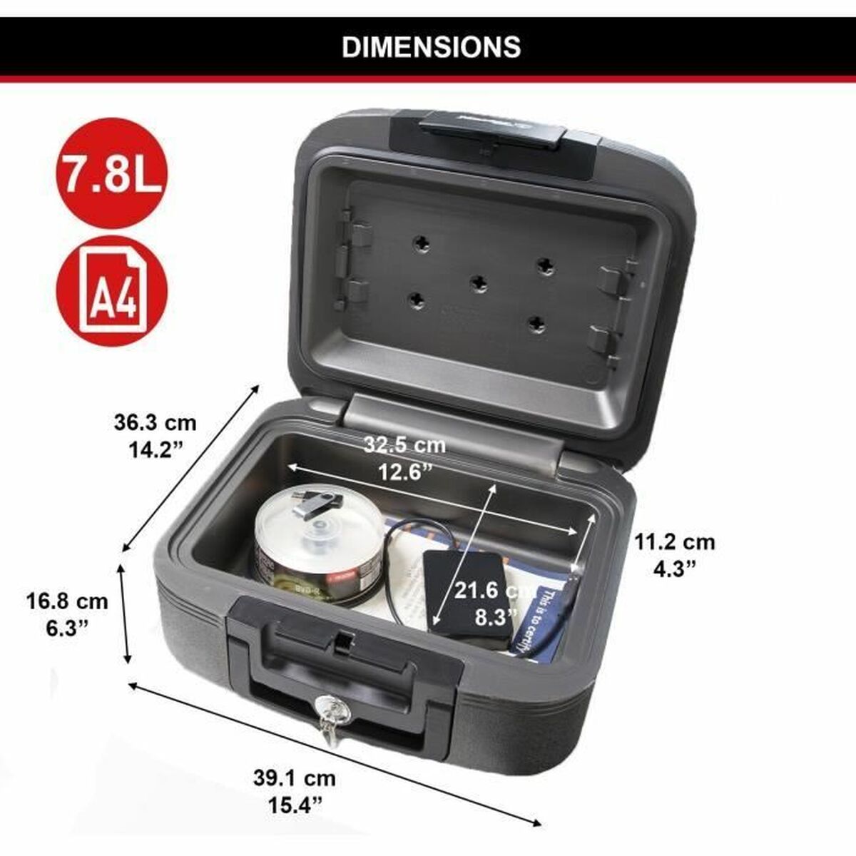 Kassaskåp Master Lock Svart 7,8 L - 3