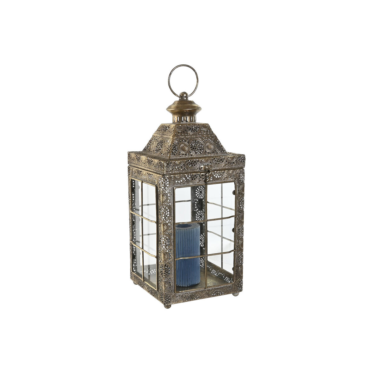 Lyktsats Home ESPRIT Gyllene Metall Glas Arab 26 x 26 x 53 cm (2 Delar) - 4