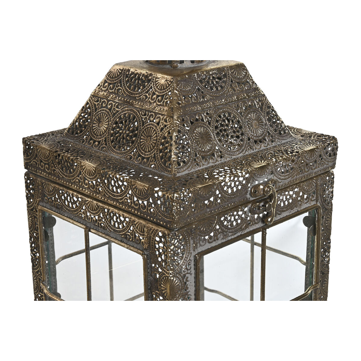 Lyktsats Home ESPRIT Gyllene Metall Glas Arab 26 x 26 x 53 cm (2 Delar) - 2