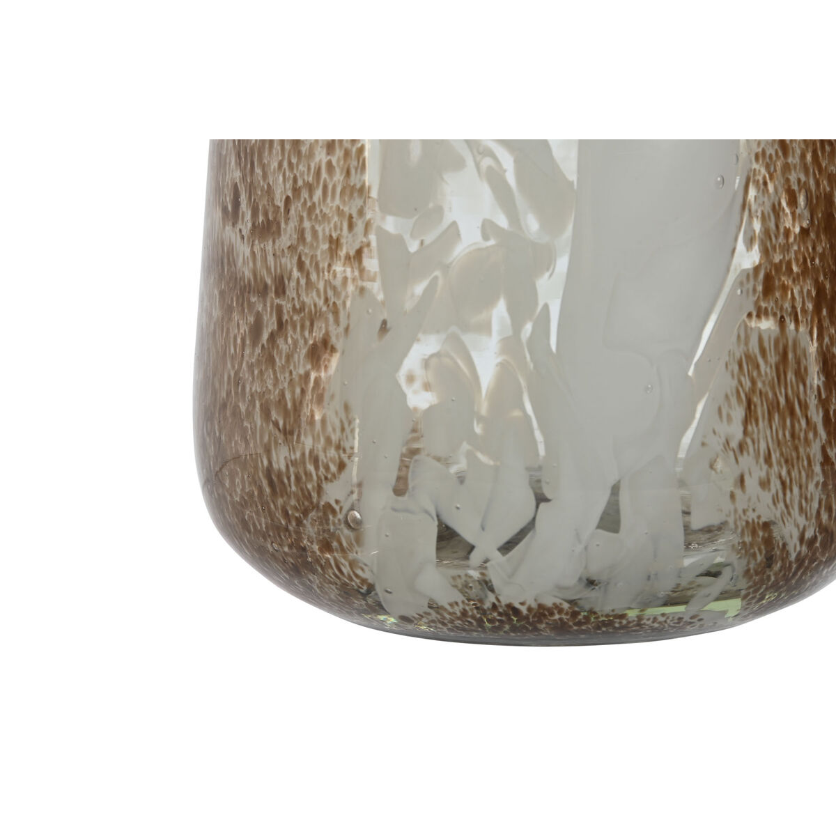 Ljusstakar Home ESPRIT Vit Brun Glas 12 x 12 x 12,5 cm - 3