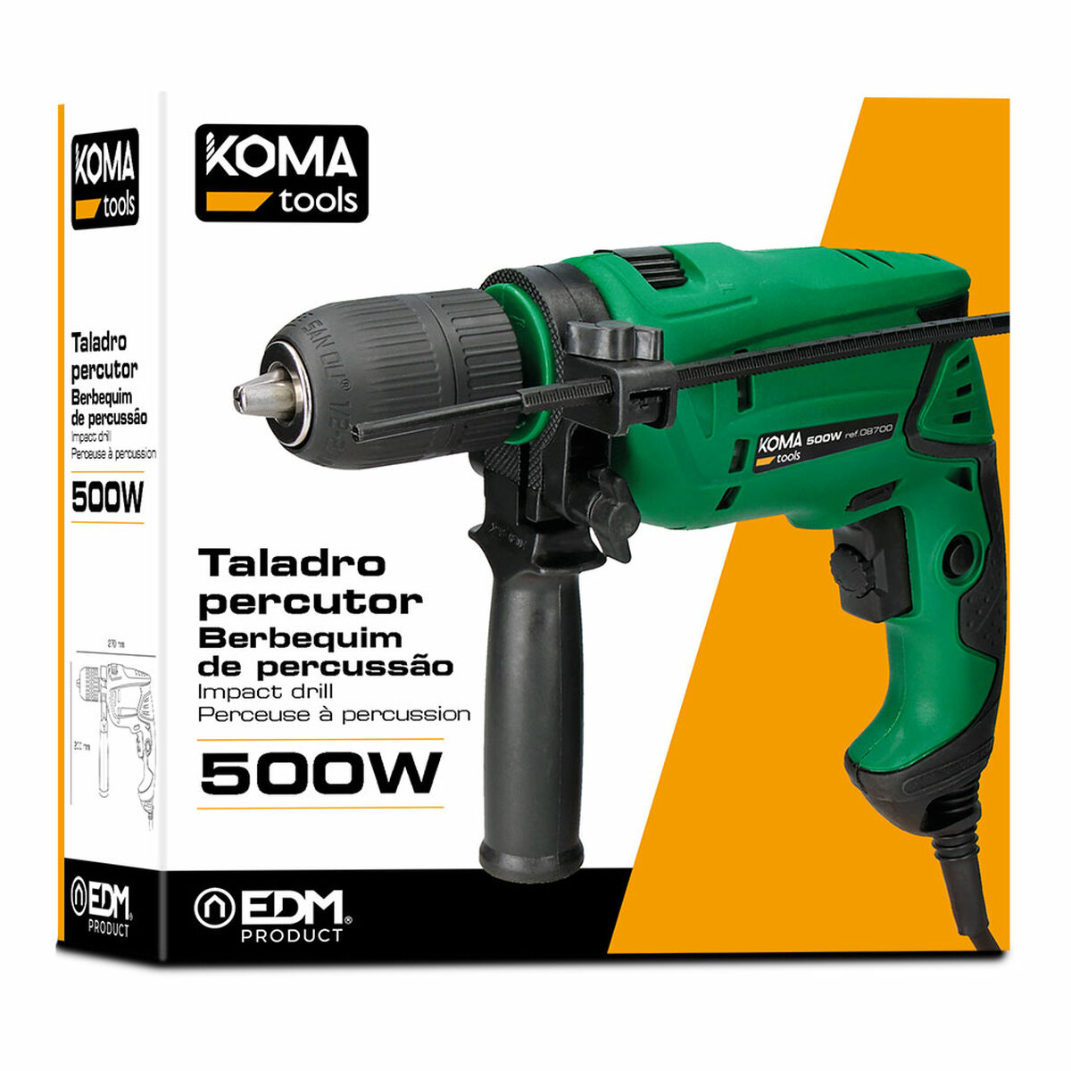 Borr/skruvdragare Koma Tools 500 W 220-240 V - 5