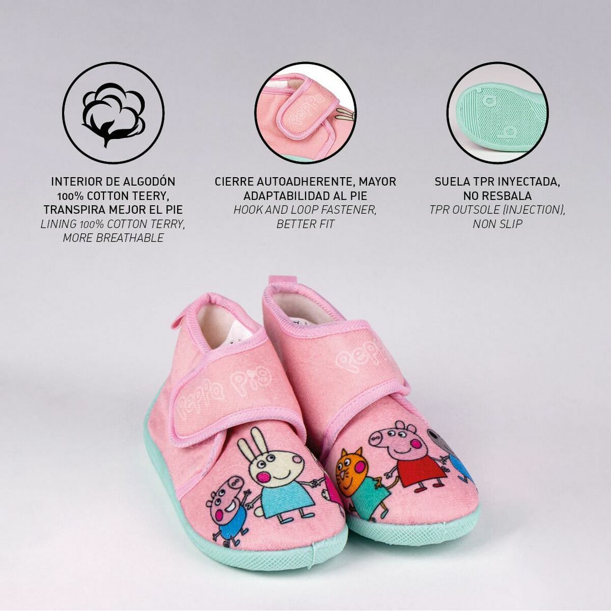Hustofflor Peppa Pig Rosa - 17