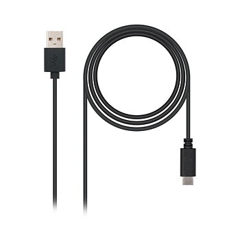 USB A till USB C Kabel NANOCABLE 10.01.210 Svart