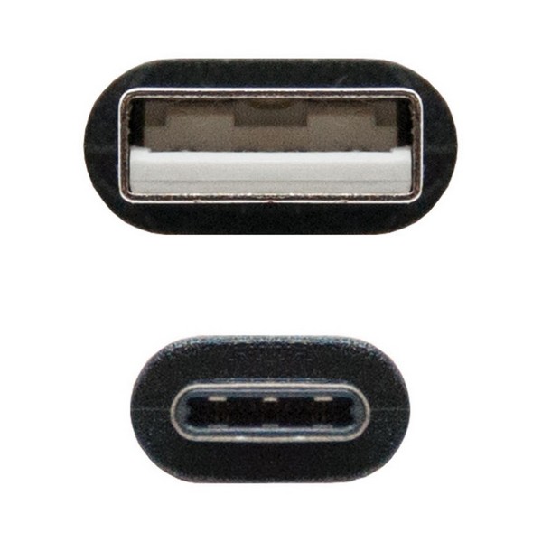 USB A till USB C Kabel NANOCABLE 10.01.210 Svart - 2