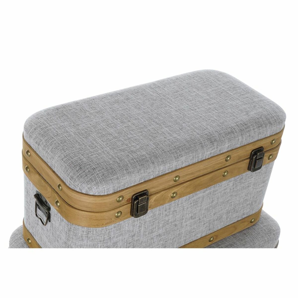 Koffertset DKD Home Decor 60 x 36 x 34 cm Naturell Grå Trä - 8