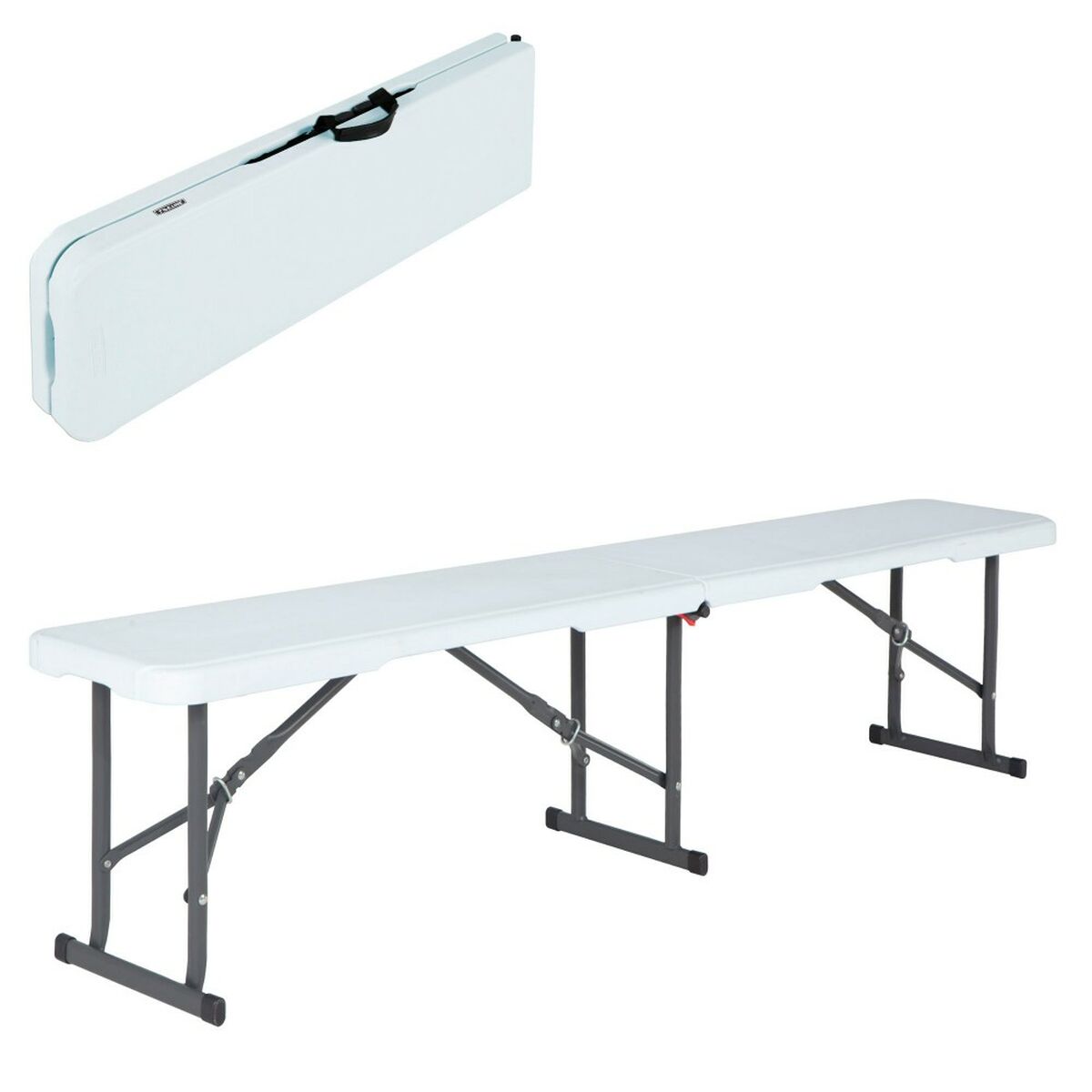 Bänk Lifetime Vit Hopfällbar 183 x 42 x 29 cm - 5