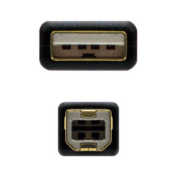 USB 2.0 A till USB B Kabel NANOCABLE 10.01.120 Svart - 2