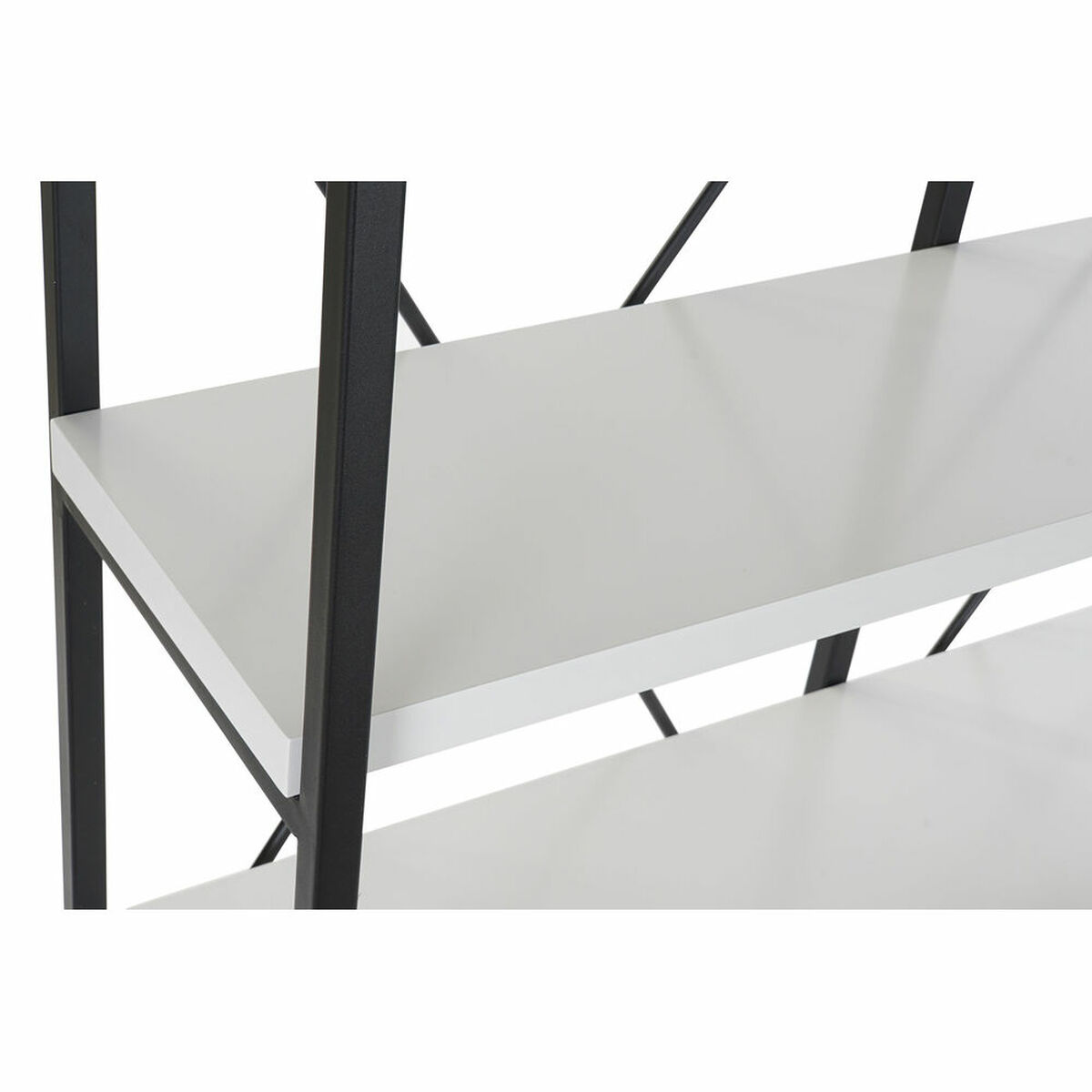 Bokhylla DKD Home Decor Svart Metall Vit 4 Hyllor Trä MDF (110 x 30 x 150 cm) - 8