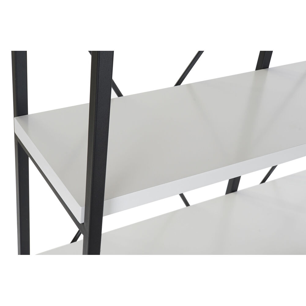 Bokhylla DKD Home Decor Svart Metall Vit 4 Hyllor Trä MDF (110 x 30 x 150 cm) - 4