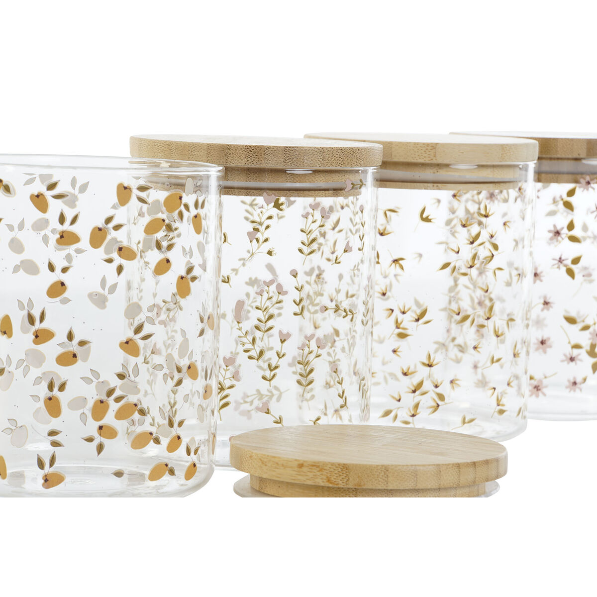 Burk DKD Home Decor Bambu Borosilikatglas Shabby Chic 700 ml 10 x 10 x 12,5 cm (4 antal) - 2
