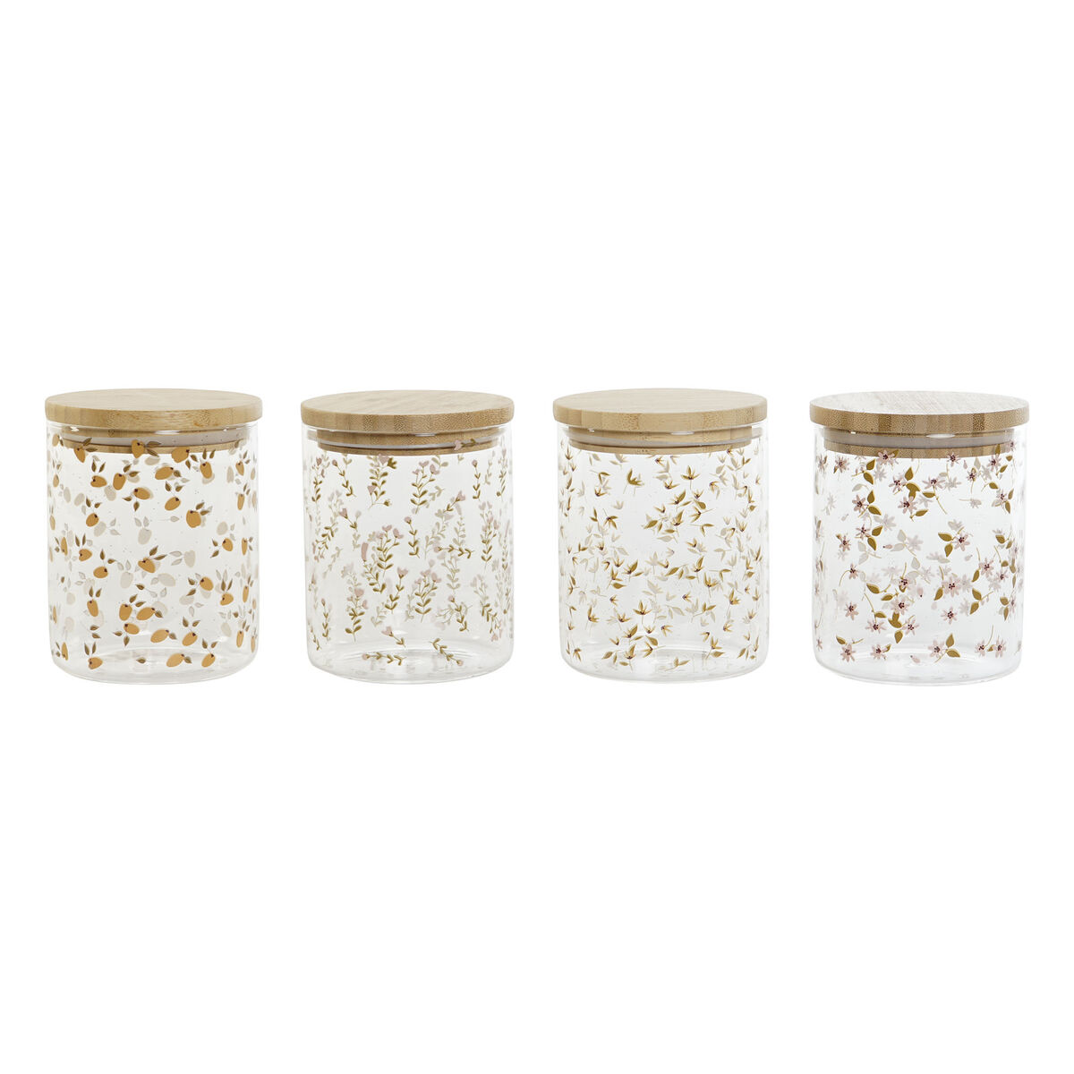 Burk DKD Home Decor Bambu Borosilikatglas Shabby Chic 700 ml 10 x 10 x 12,5 cm (4 antal)