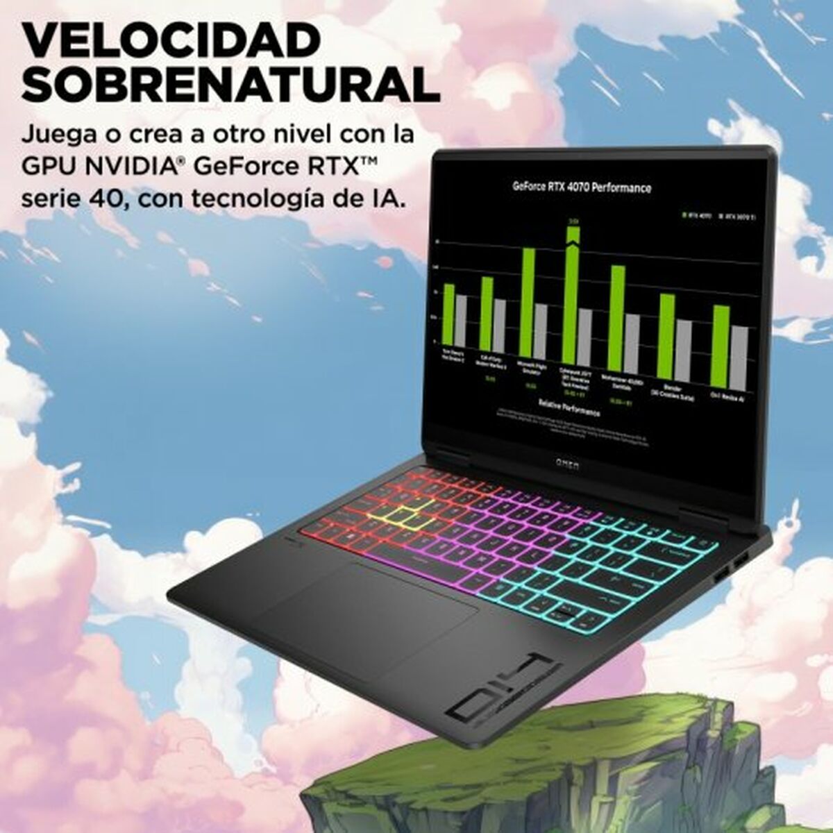 Bärbar dator HP OMEN Transcend 14-fb0000ns 14" Intel Evo Core Ultra 7 155H 16 GB RAM 1 TB SSD Nvidia Geforce RTX 4060 - 7